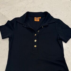 Tory Burch Black Short Sleeve Polo